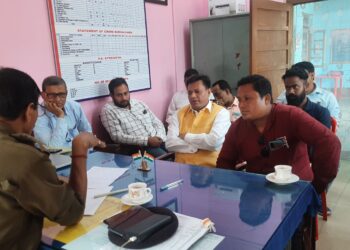 বিশালগড় থানার ওসির নেতৃত্বে সর্বদলীয় বৈঠক।