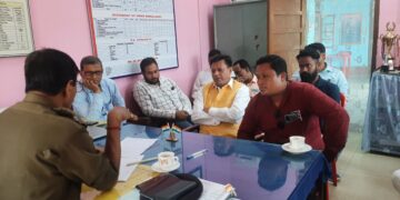 বিশালগড় থানার ওসির নেতৃত্বে সর্বদলীয় বৈঠক।