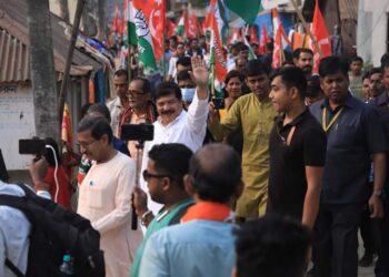 সুদীপের নেতৃত্বে আগরতলায়  কংগ্রেস সিপিএমের যৌথ রোড শো