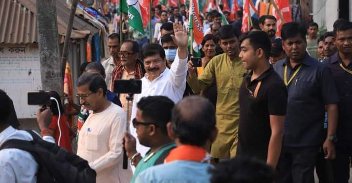 সুদীপের নেতৃত্বে আগরতলায় কংগ্রেস সিপিএমের যৌথ রোড শো