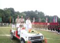 আগরতলা আসাম রাইফেলস মাঠে ৭৭তম স্বাধীনতা দিবসের অভিবাদন গ্রহণ করছে মুখ্যমন্ত্রী ডাঃমানিক সাহা