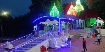 ভাদ্রমেলা উপলক্ষে সেজে উঠল কমলাসাগর কালী মায়ের মন্দির