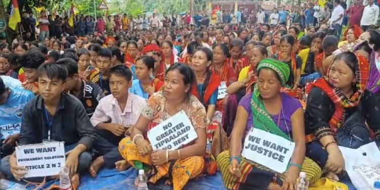 তিপ্রা মথার বার ঘন্টার বনধ সফল বিশালগড় মহকুমায়