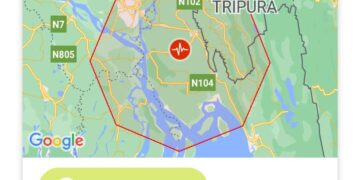 ৫.২ তীব্রতার ভূমিকম্পে কেপে উঠল রাজধানী আগরতলা