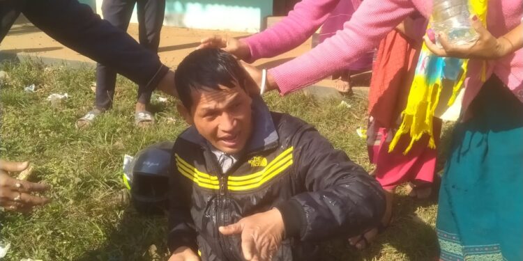 বিশ্রামগঞ্জের আদিবাসী কলোনিতে বাইক ও গাড়ির সংঘর্ষে গুরুতর আহত এক