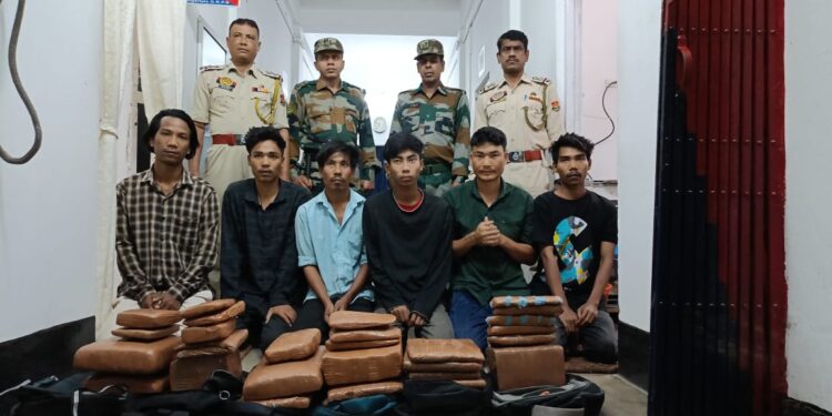 ৪৮ কেজি শুঁকনো গাঁজা সহ পুলিশের হাতে আটক ছয়জন নেশা কারবারি