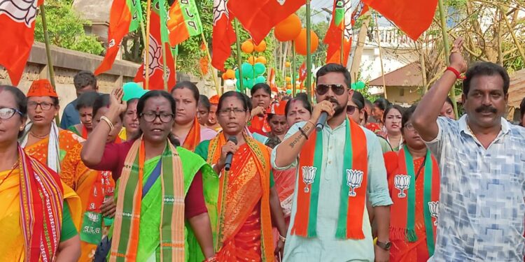 বিপ্লব দেবের সমর্থনে চড়িলামে অনুষ্ঠিত রেলি