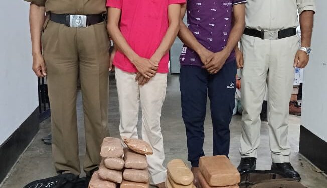 ২২ কেজি শুঁকনো গাঁজা সহ আটক দুই