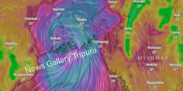 রেমাল ঘূর্ণিঝড়ের ফলে রাজ্যেও শুরু হয়েছে বৃষ্টি