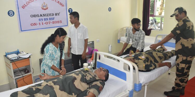 Blood donation camp initiated by 69th Battalion of bsf