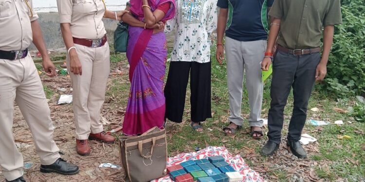বিপুল পরিমাণ নেশা সামগ্রী সহ পুলিশের হাতে আটক এক মহিলা