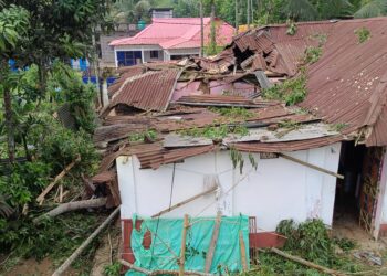বসতঘরের উপর গাছ ভেঙ্গে পড়ে ব্যাপক ক্ষয়ক্ষতি!
